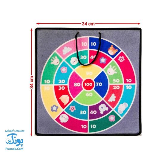 دارت پارچه ای فانتزی کوچک آویزدار مدل آوای بامداد به همراه ۳ توپ چسبدار (قابل شستشو -۳۴ سانتیمتر)