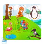 پازل پین دار یک تکه ۶ قطعه مقوایی سخت مدل آوای بامداد