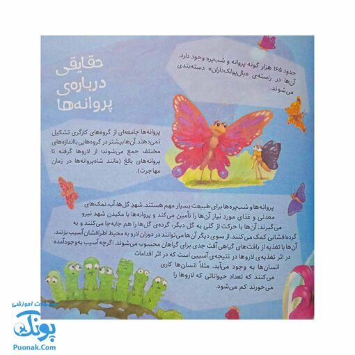 کتاب به دنبال پروانه ها دنیای شگفت انگیز پروانه ها و آفرینش آنها