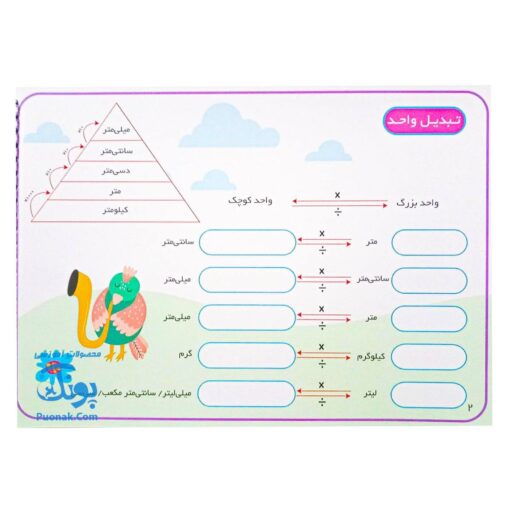 کتاب وایت بردی ریاضی پنجم دبستان مدل آوای بامداد | Math Work Book