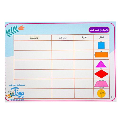 کتاب وایت بردی ریاضی پنجم دبستان مدل آوای بامداد | Math Work Book