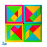 بازی تانگو تنگرام رنگی چوبی - سرگرمی آموزشی و خلاقانه برای دانش آموزان