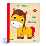پازل کتابی چوبی حیوانات جنگل؛ سرگرمی آموزشی خلاقانه برای کودکان