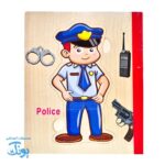 پازل کتابی چوبی مشاغل؛ آموزش مهارت‌ها و سرگرمی برای کودکان