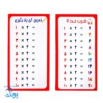 کارت آموزش ضرب و تمرین (۱۰ برگ ضرب ۱ تا ۱۰)