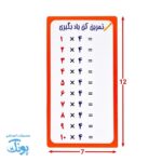 کارت آموزش ضرب و تمرین (۱۰ برگ ضرب ۱ تا ۱۰)