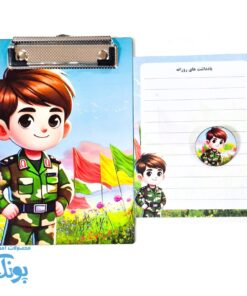 تخته شاسی پسرانه با پیکسل و کاغذ یادداشت فانتزی طرح سرباز