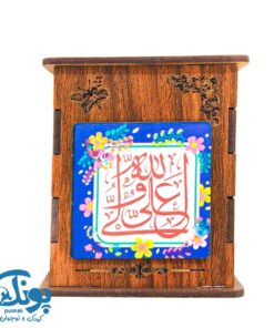 جامدادی چوبی رومیزی طرح عید غدیر