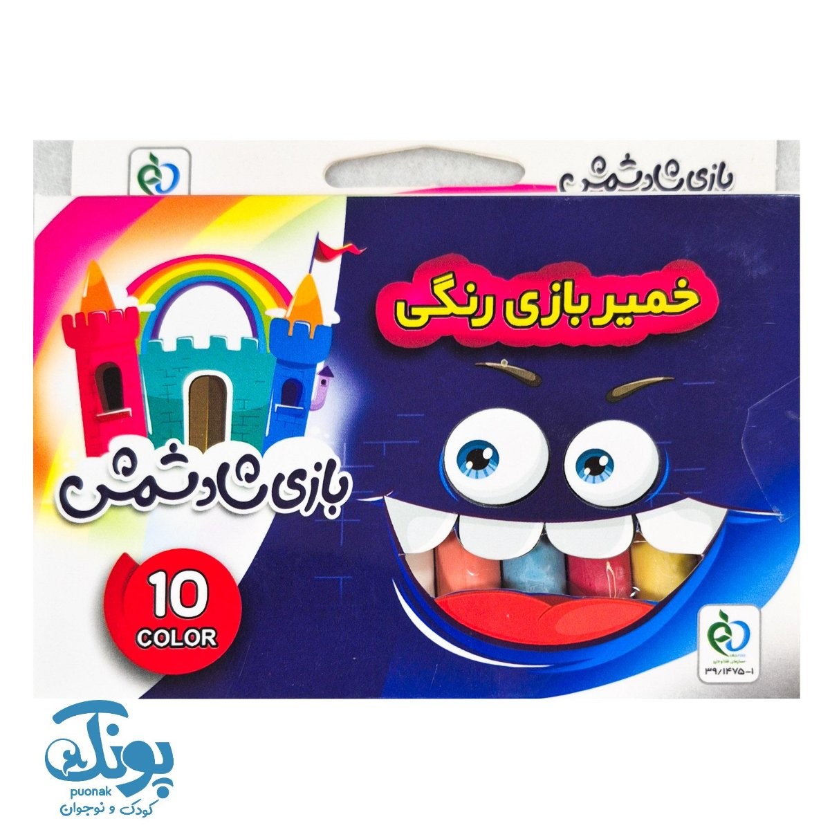 خمیر بازی ۱۰ رنگ مقوایی شادشمش