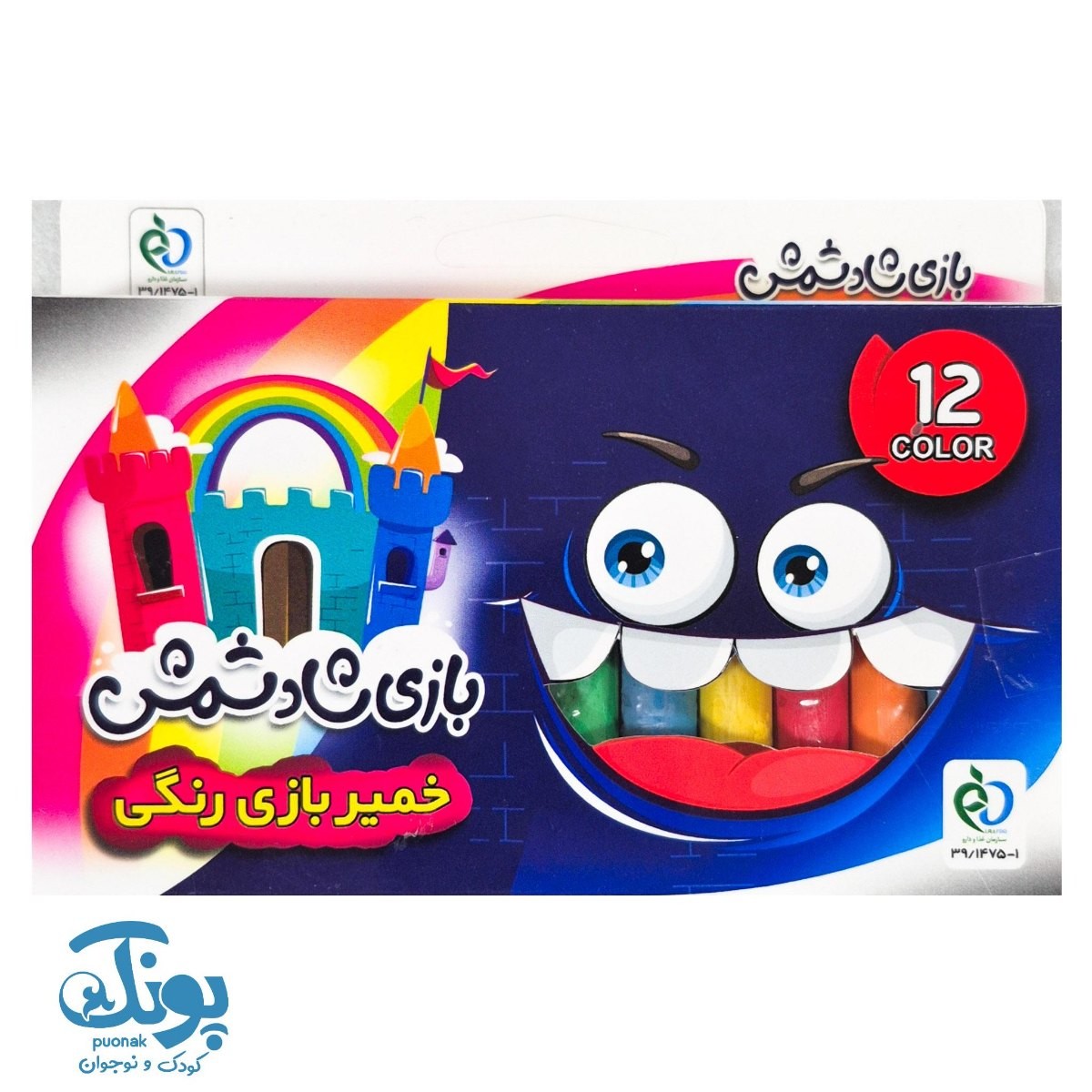 خمیر بازی ۱۲ رنگ مقوایی شادشمش