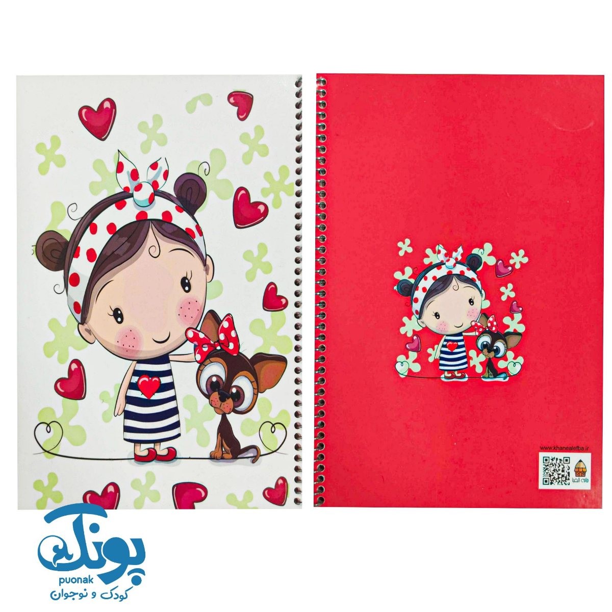 دفتر مشق ۶۰ برگ حاشیه رنگی فانتزی دخترانه الفبا