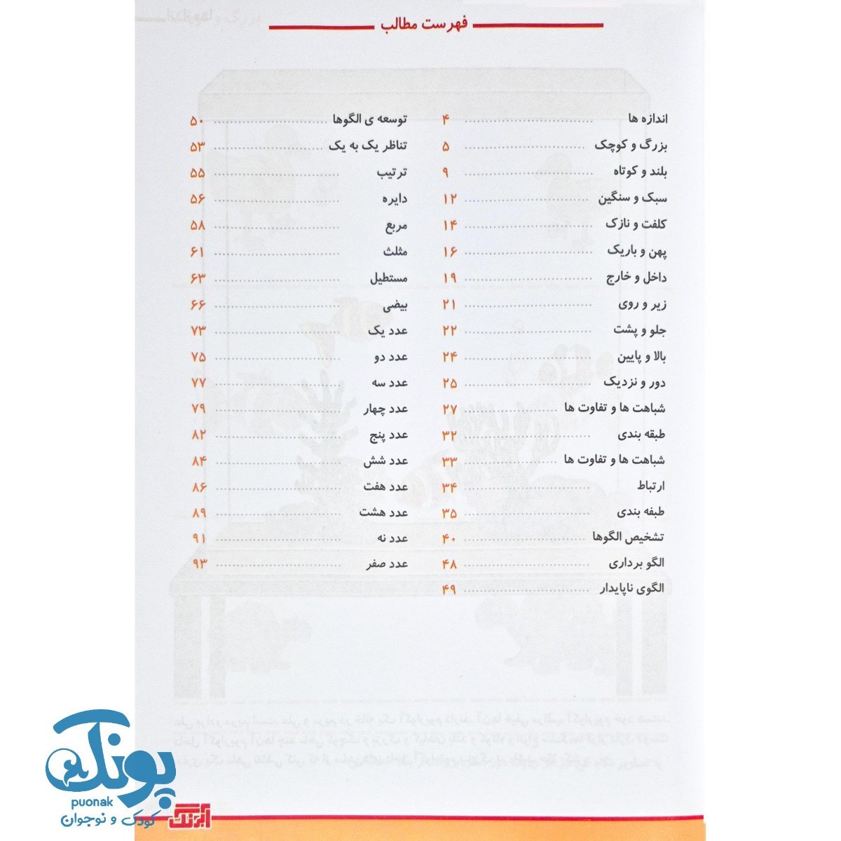 کتاب مفاهیم ریاضی کودکستان آبرنگ