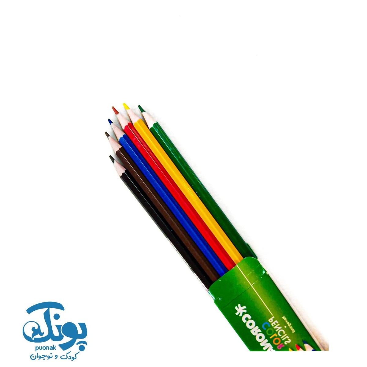 مداد رنگی ۶ رنگ مقوایی کرونا