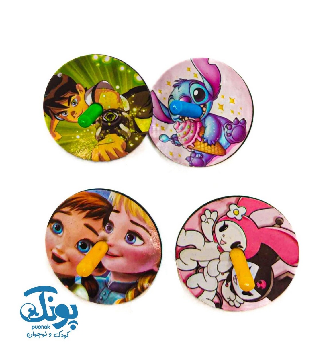 فرفره چوبی کارتونی (۶ عددی)