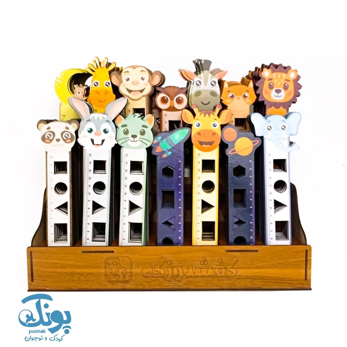 خط کش چوبی فانتزی حیوانات