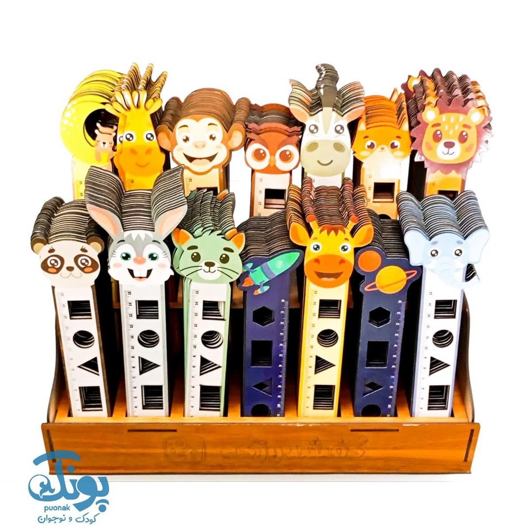 خط کش چوبی فانتزی حیوانات