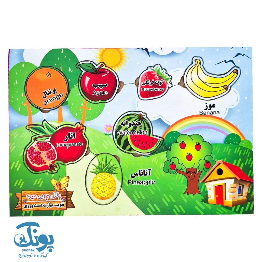 پازل چوبی میوه‌ها