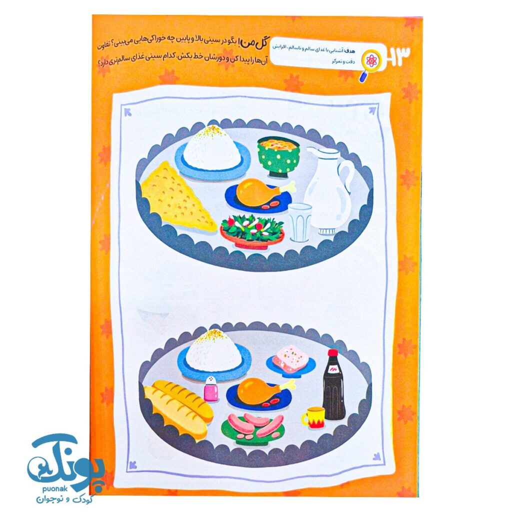 تمرین شناخت غذاهای سالم و ناسالم در کتاب دنیای امین و شیرین جلد اول